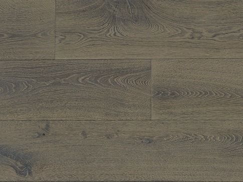 Gray-brown hardwood floorboards with visible wood grain, arranged horizontally.