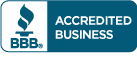 BBB Accredited Business logo: blue torch with 