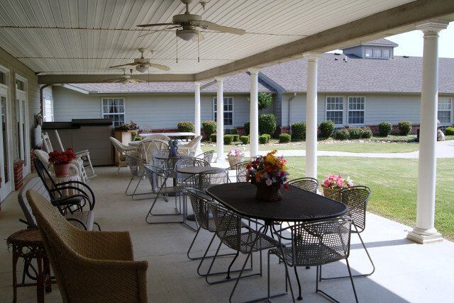 Covered Patio View — Arlington, TX — Castle Rock Assisted Living