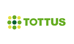 El logo de Tottus es verde y amarillo y tiene círculos.