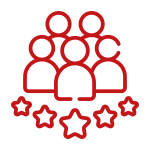 Un grupo de personas paradas una al lado de la otra con estrellas a su alrededor.