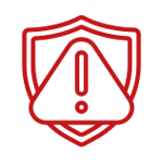 Un escudo rojo con un signo de exclamación en su interior.