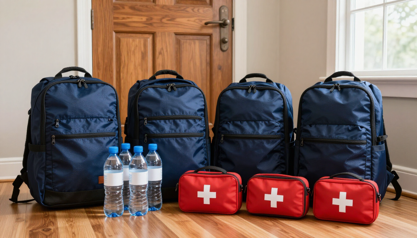 Organized evacuation go-bags