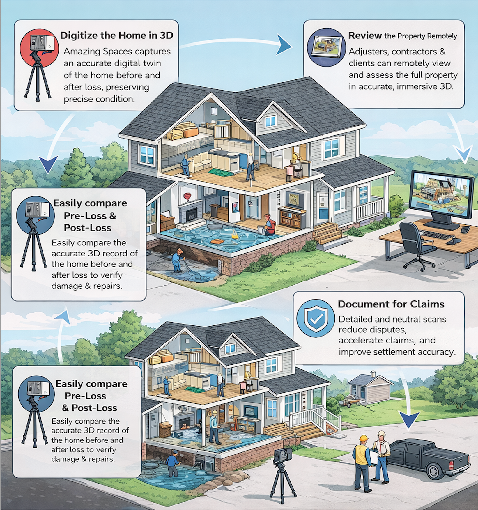 Matterport Scans for professional digital home documentation using 3D scanning technology.