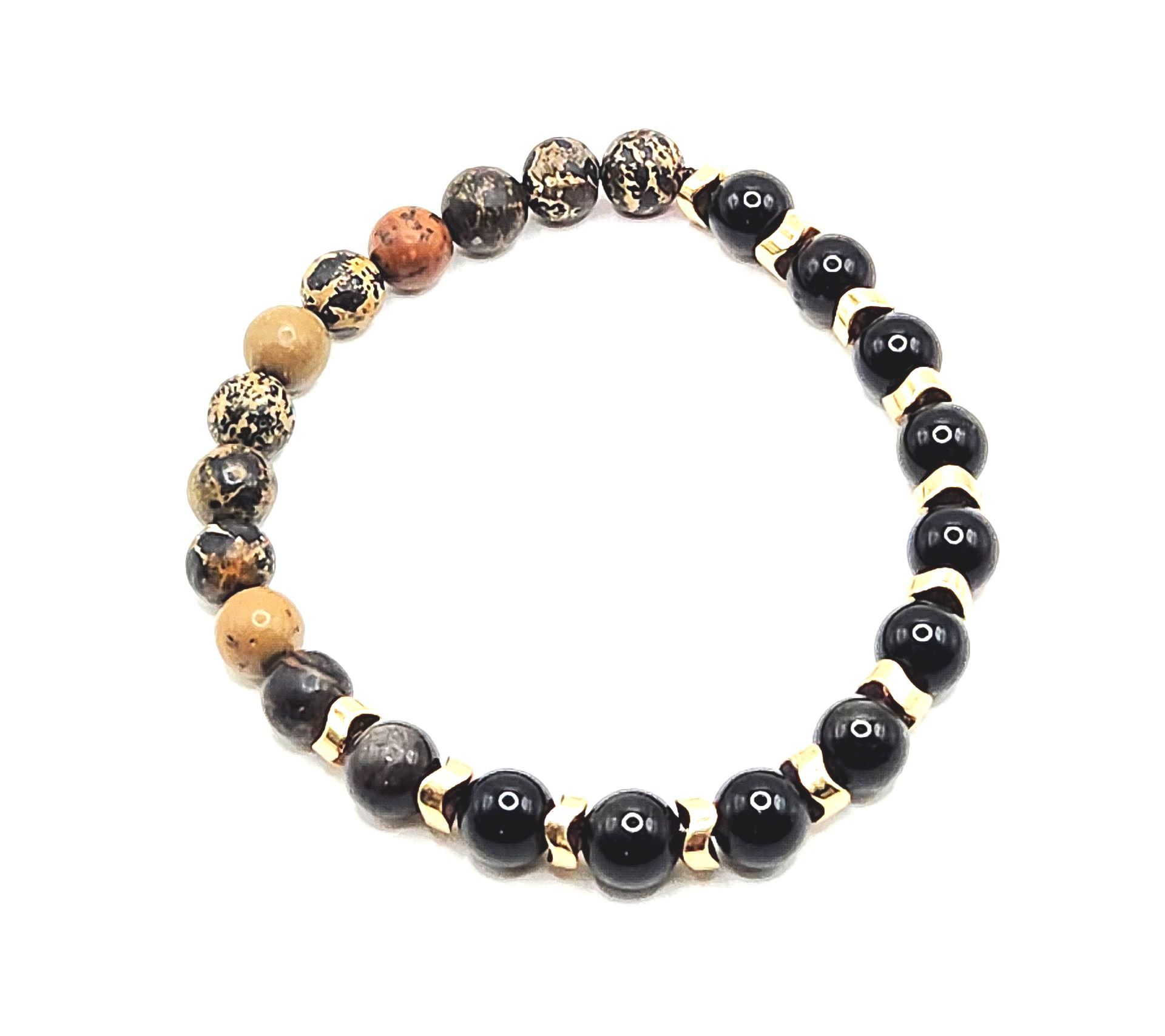 Dendritic Agate Obsidian Crystal Bracelet for Men