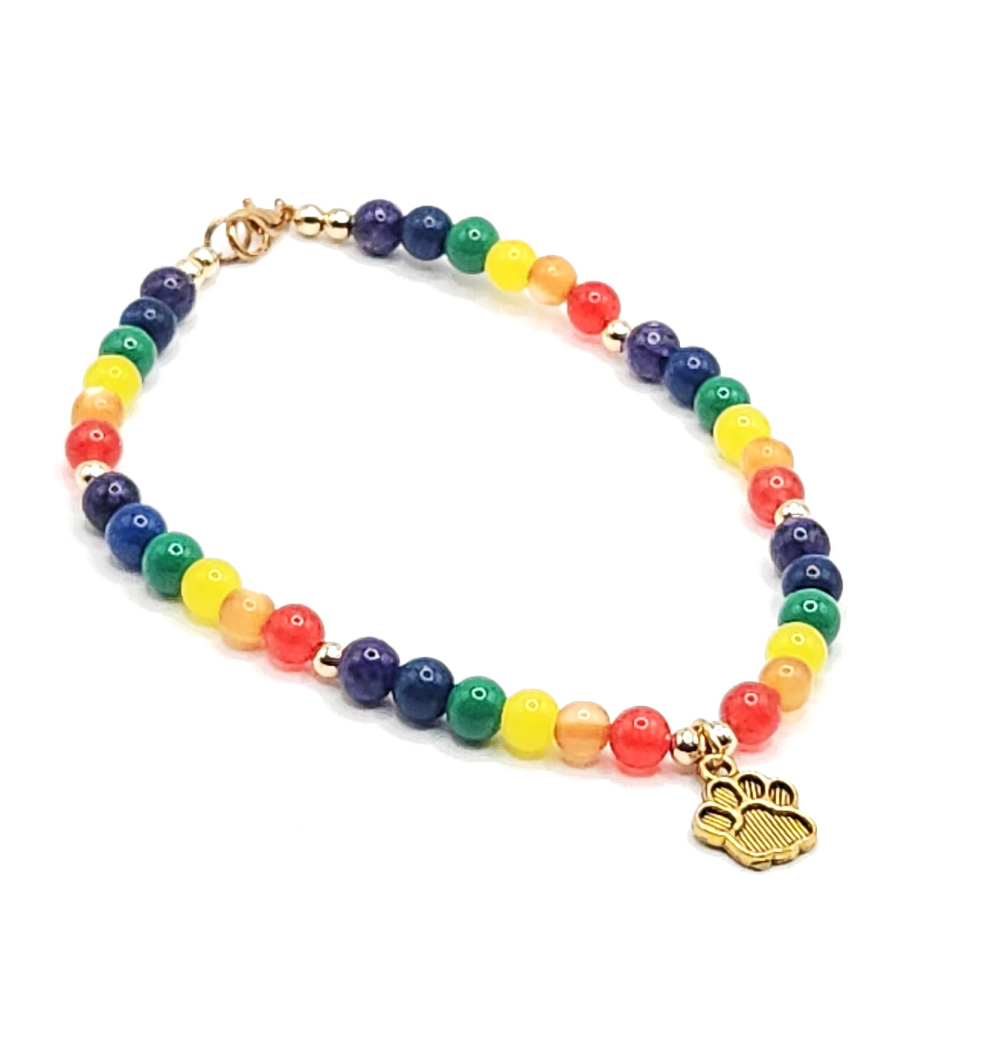 Pride Paw Crystal Anklet