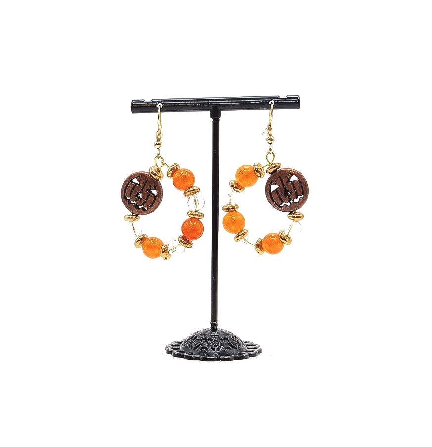Perplex Pumpkin Quartz Crystal Earrings