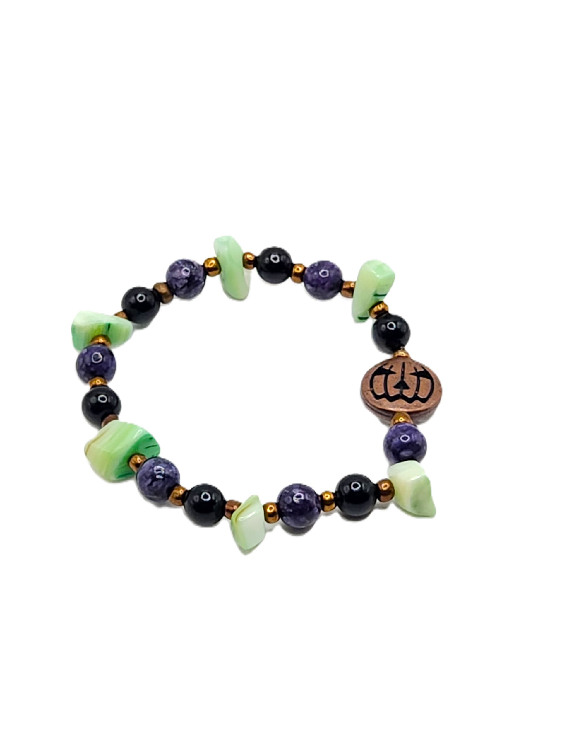 Enchanted Pumpkin Charoite Crystal Bracelet
