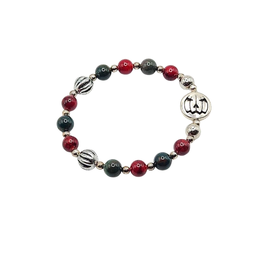 Bewitching Bloodstone Pumpkin Crystal Bracelet