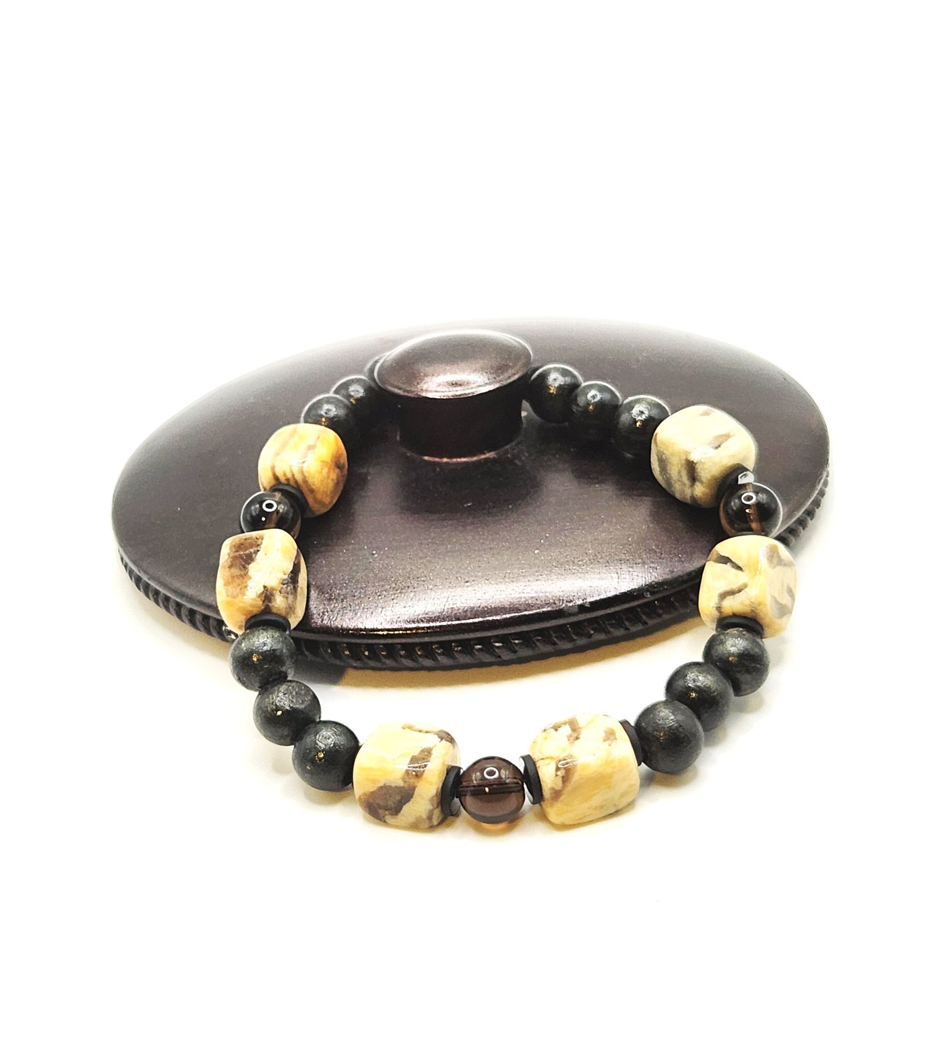 Smoky Zebradorite Crystal Bracelet for Men