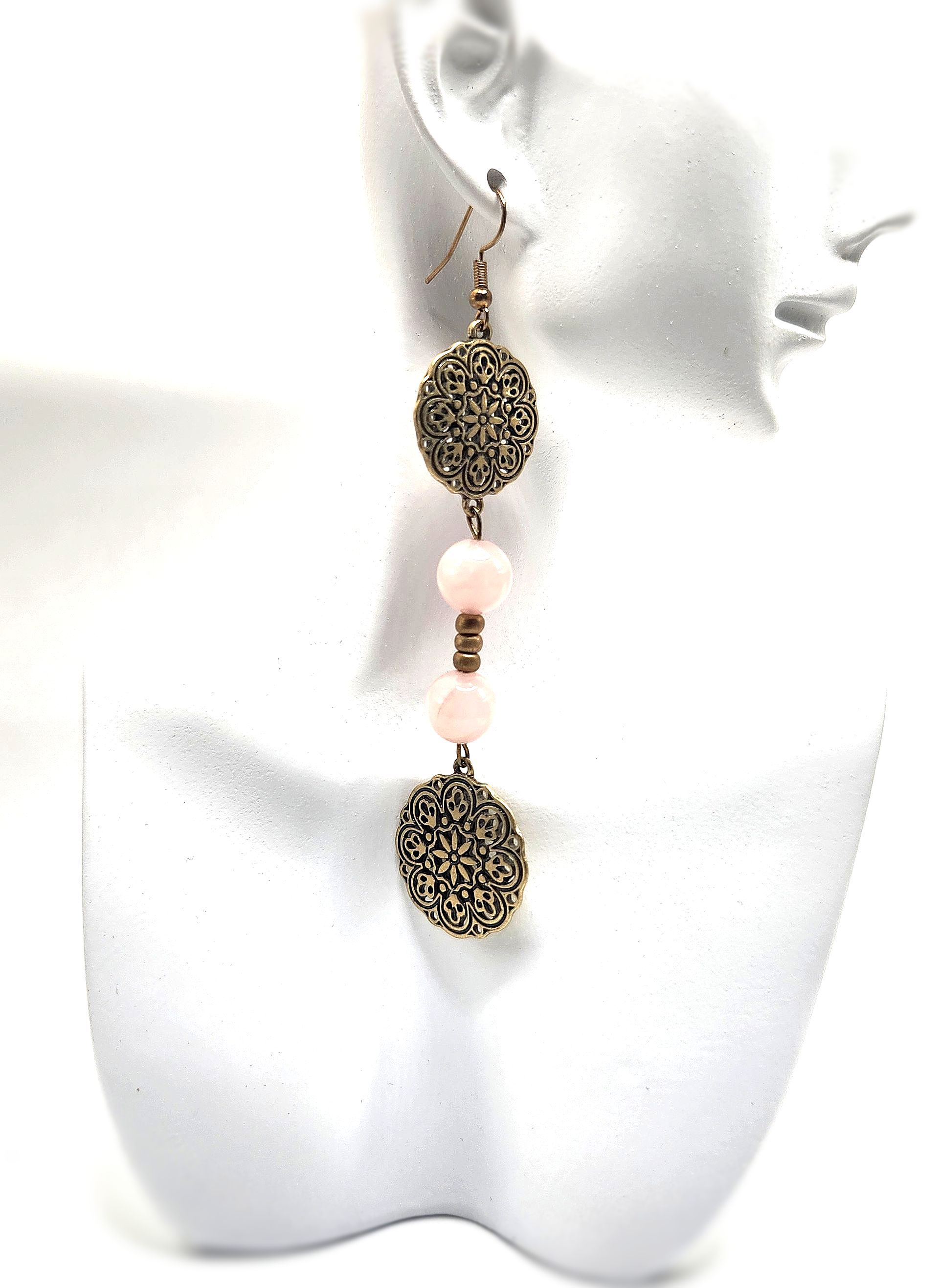 Mesmeric Medallion Rose Crystal Earrings