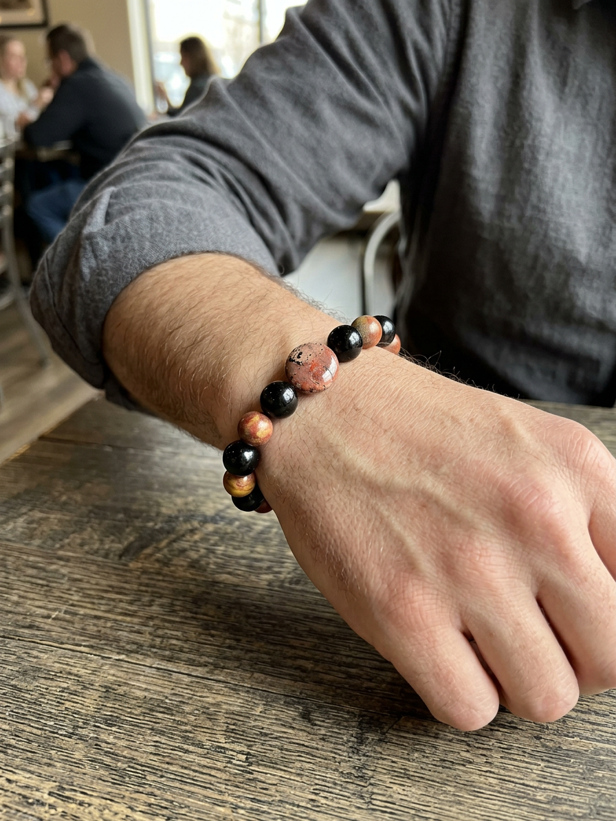 Jazzed Jasper Crystal Bracelet for Men