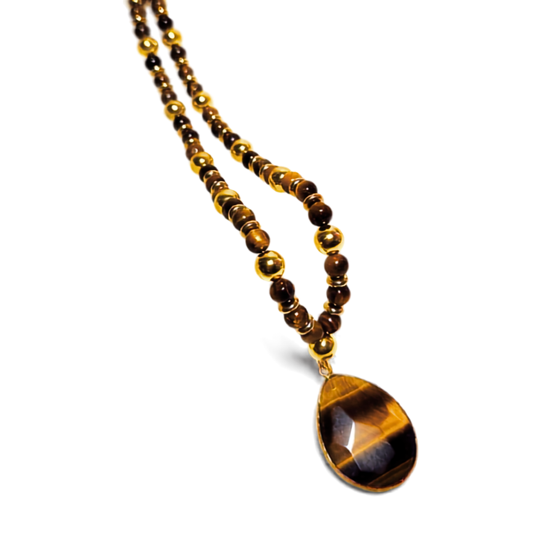 Gleaming Gold Tiger’s Eye Crystal Necklace