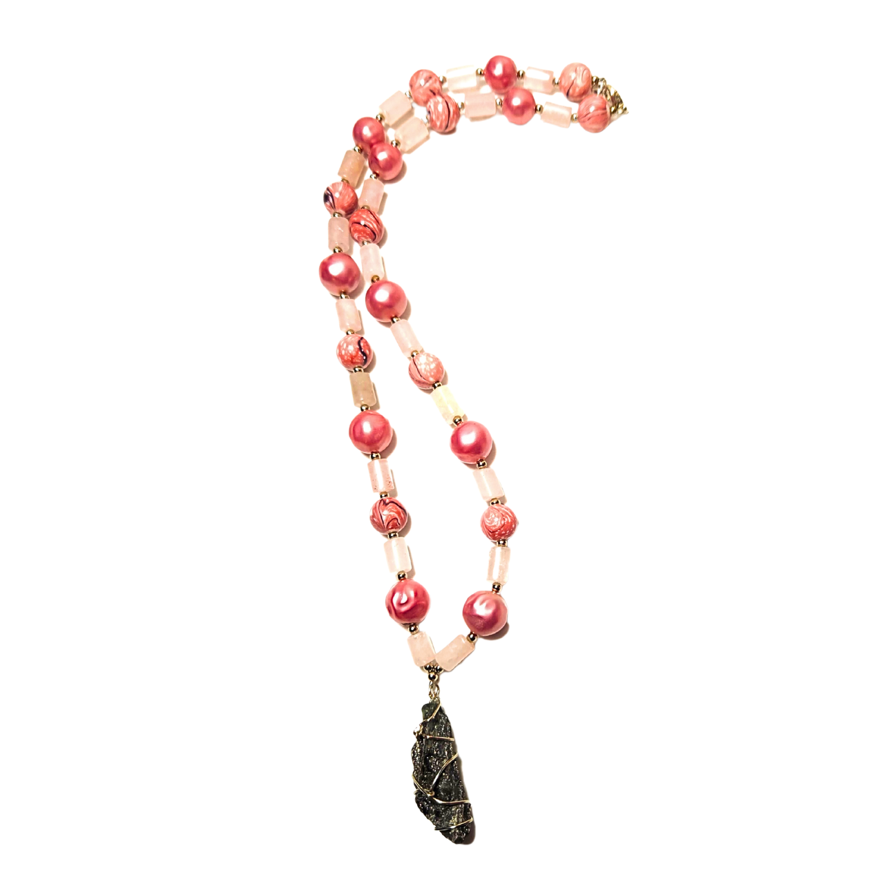 Elegant Emerald Rose Crystal Necklace