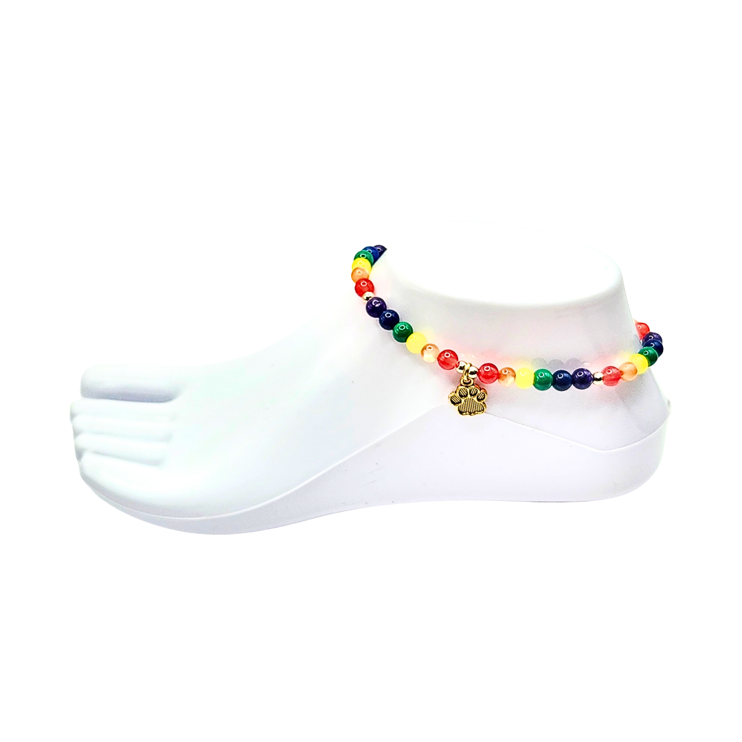 Pride Paw Crystal Anklet