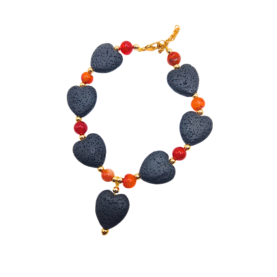 Luminous Lava Carnelian Crystal Anklet