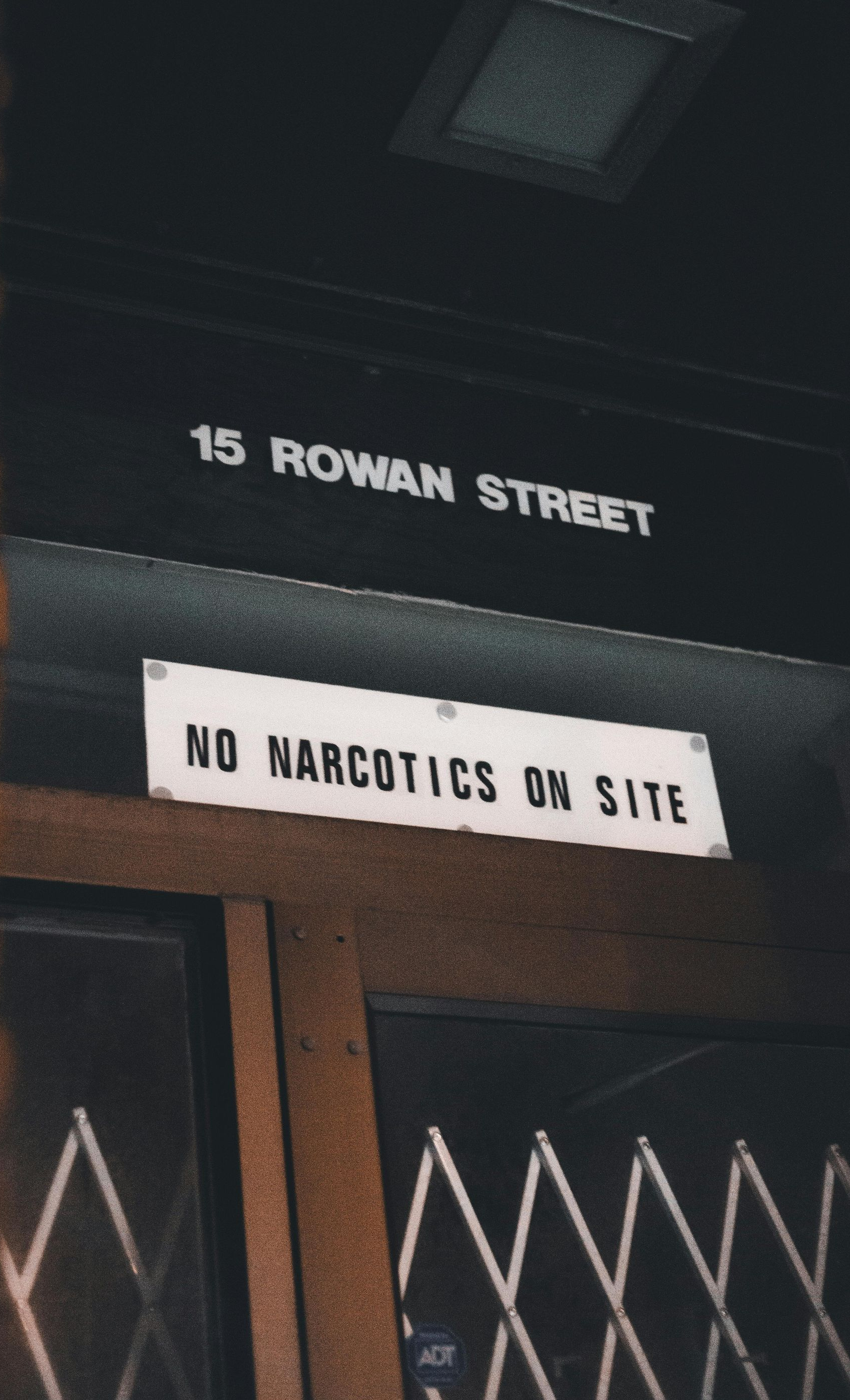 Sign on door: