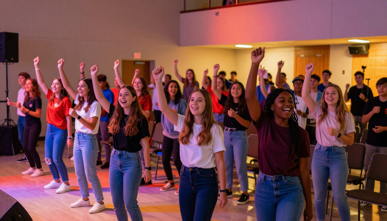 Lively church youth rally