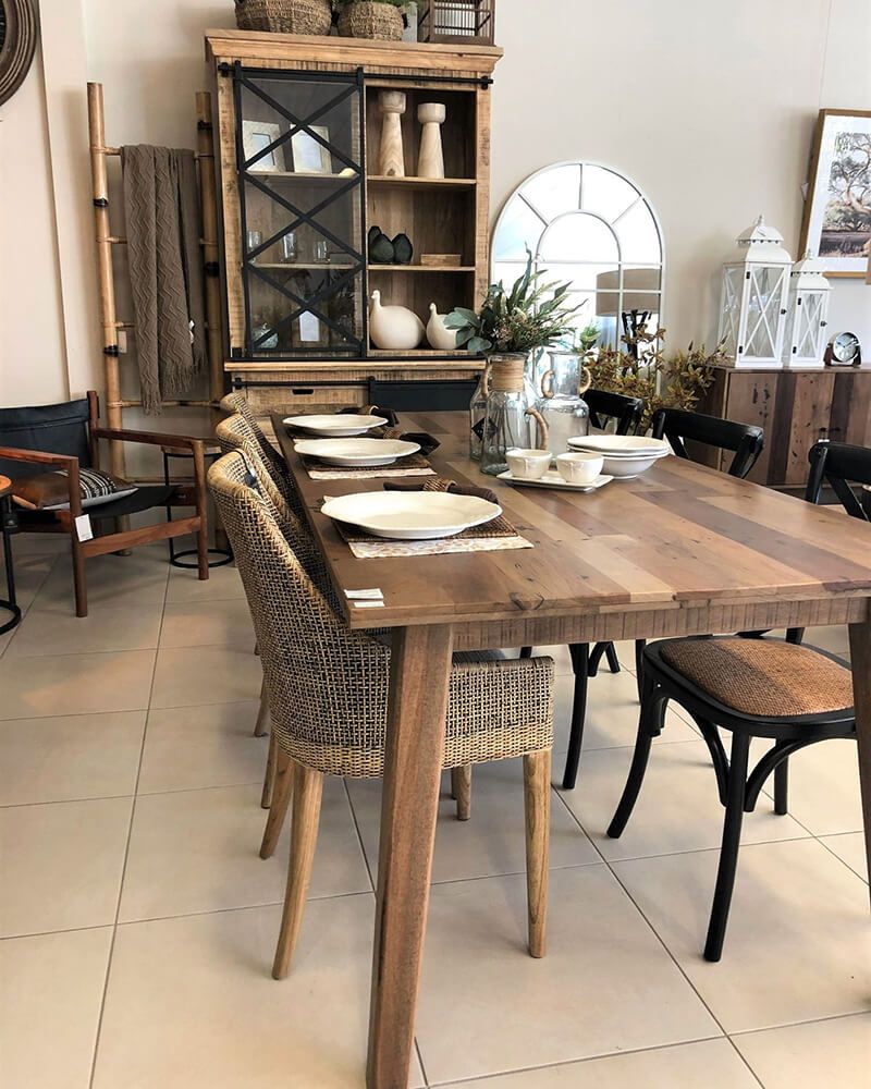 Dining Room Setup: Wooden Table, Wicker Chairs — Tropic Living - Cairns in Trinity Beach, QLD