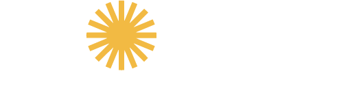Logo with white text and yellow sun - Mosaic Church, Freeport, FL