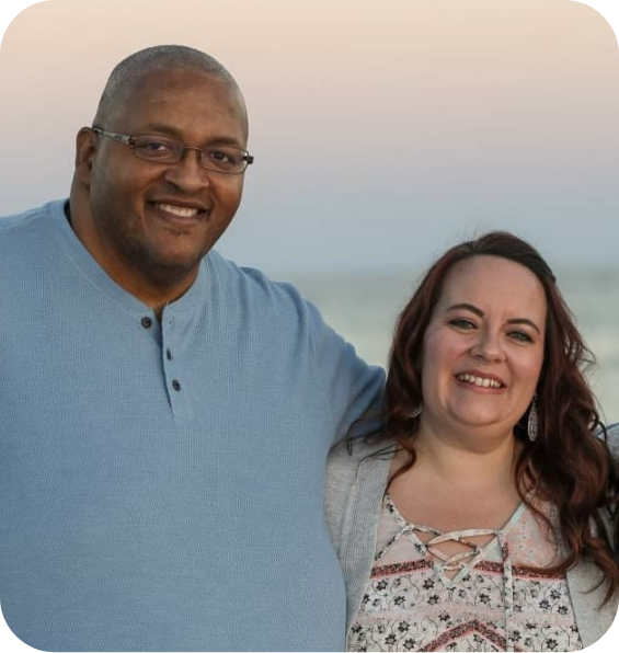 Photo of smiling pastors of the church, male and female - Mosaic Church, Freeport, FL