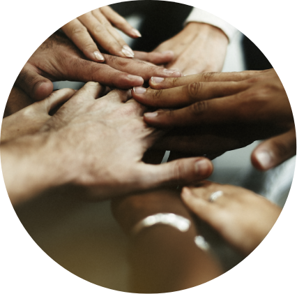 Diverse hands holding hands - Mosaic Church, Freeport, FL