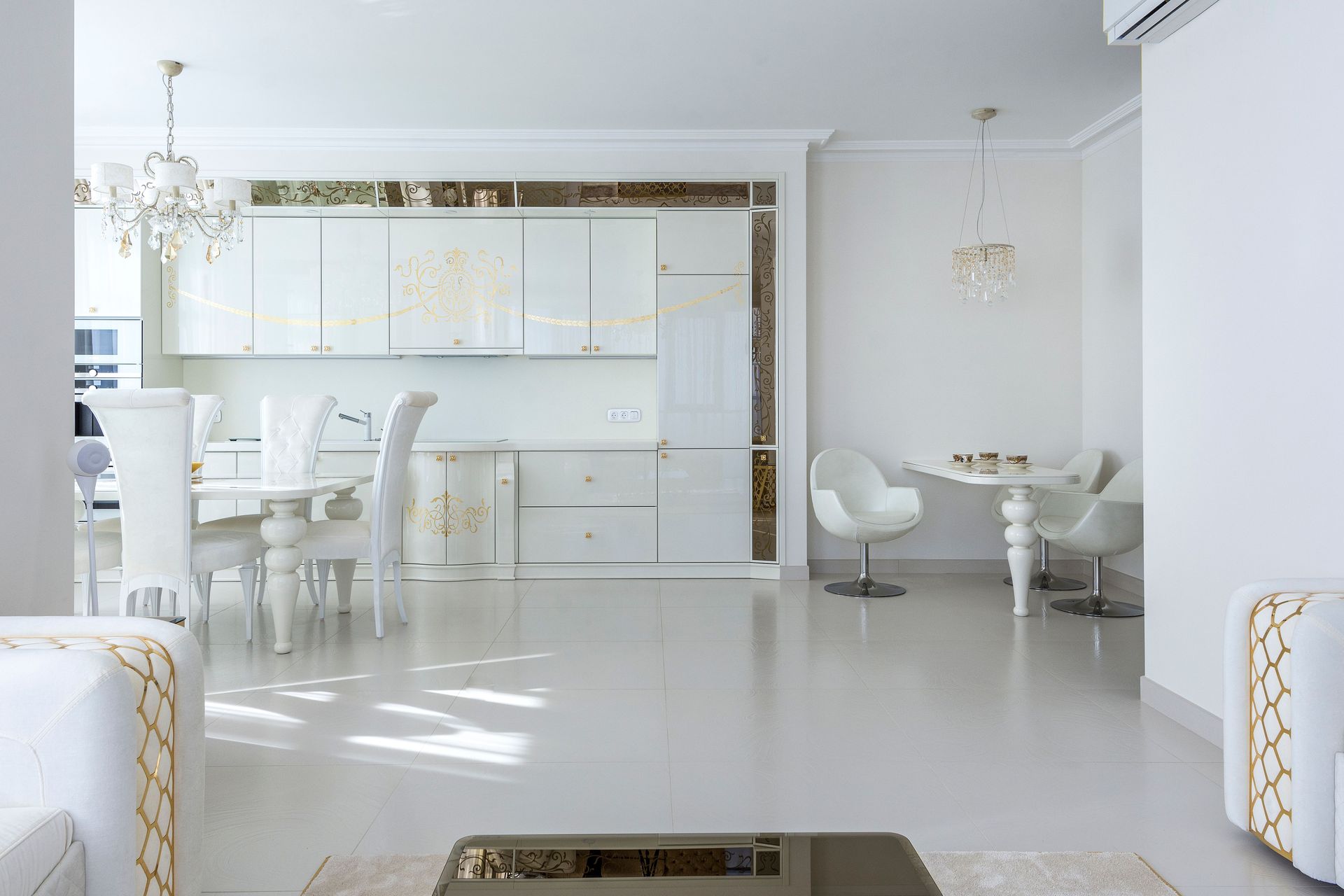 Wooden laminate flooring, angled view, with varying shades of brown and visible wood grain.