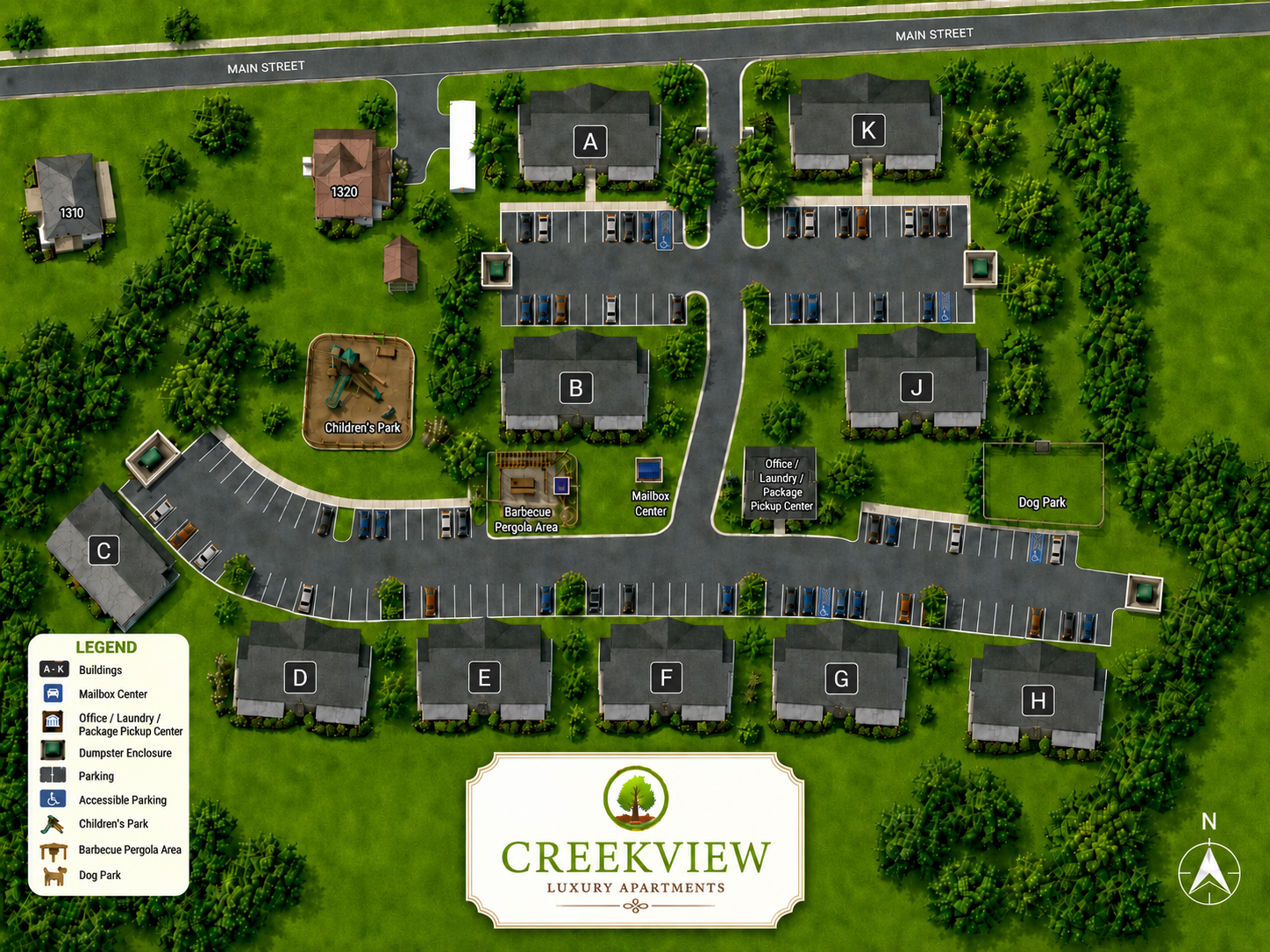 creekview apartments map