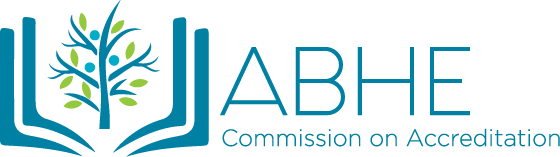 ABHE Commission on Accreditation logo: Open book with tree and 