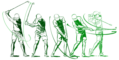 vector sketch of the golf player in the golf park.