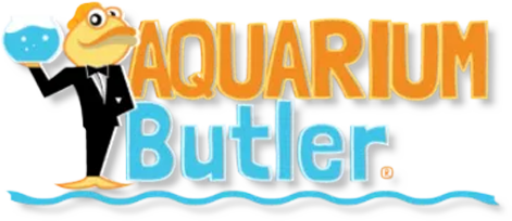 Logo of a frog butler holding a fishbowl, with 