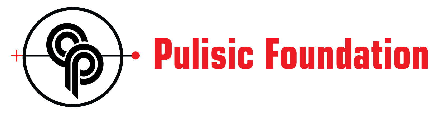 Pulsic Foundation logo with black circular mark and red text on a white background