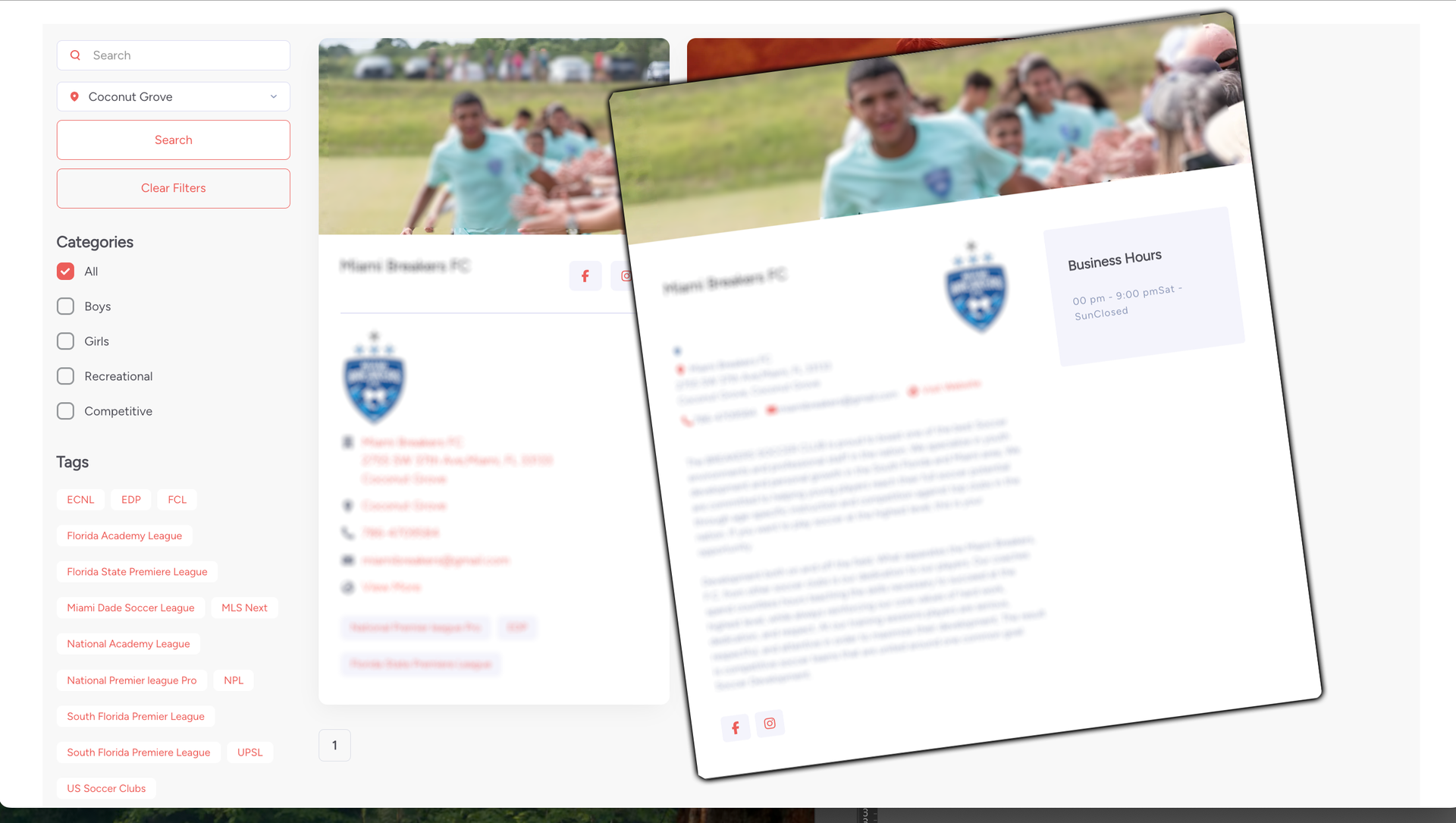 Website profile of 