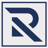 Blue stylized “R” logo inside a white square with a dark border