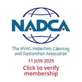 A logo for NADCA hvac inspection cleaning and restoration association