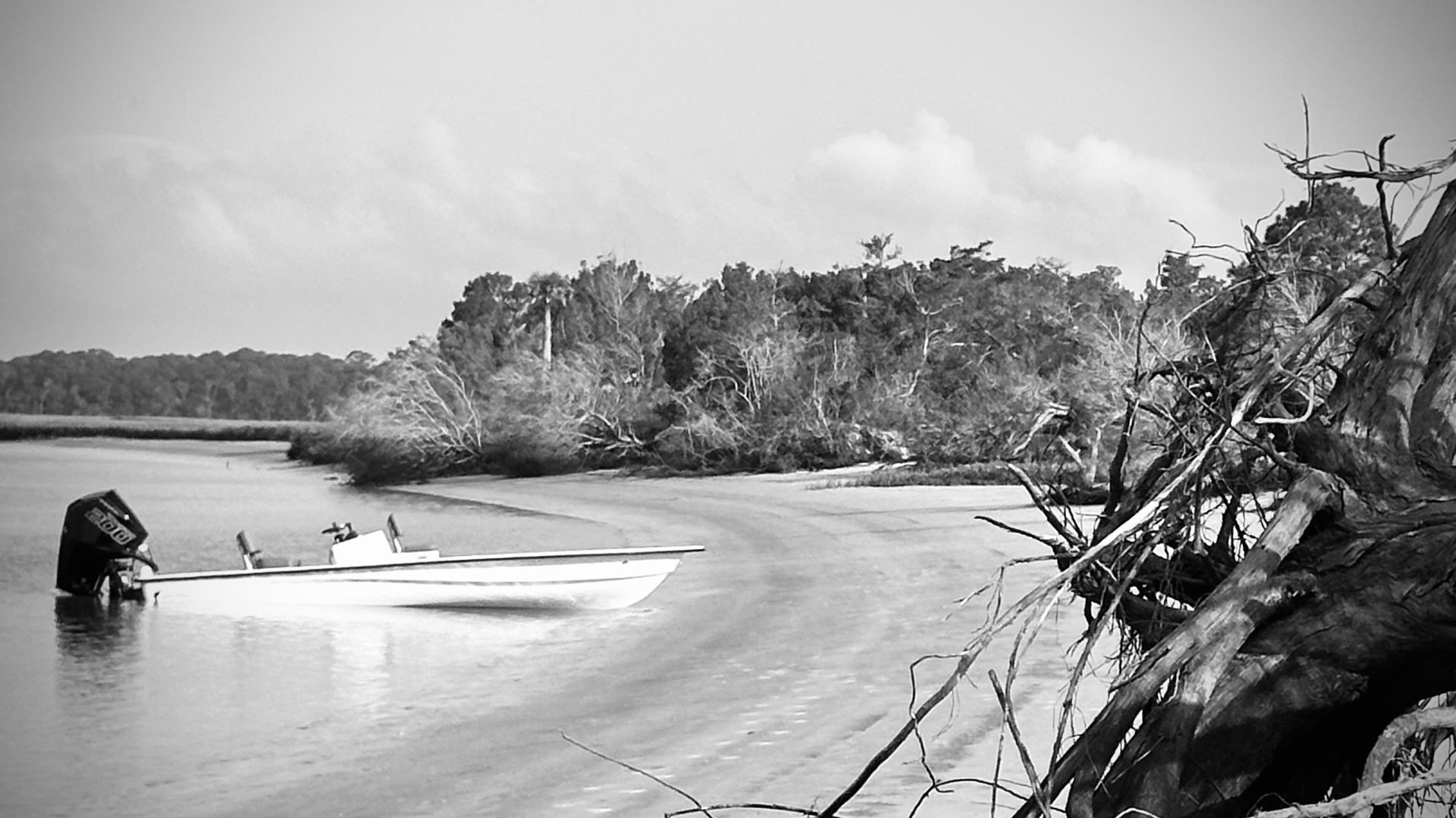 A Legendary skiff on the water