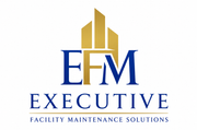 EFM Executive logo with gold building icon and blue text, &ldquo;Facility Maintenance Solutions&rdquo;
