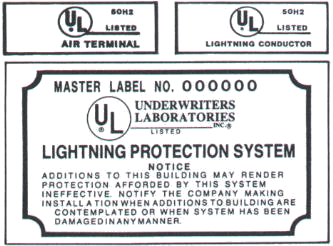 A sign that says lightning protection system on it