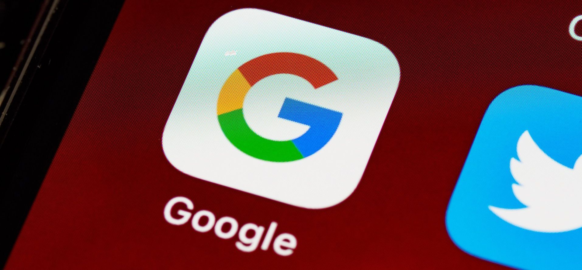 A close up of a google app on a cell phone.