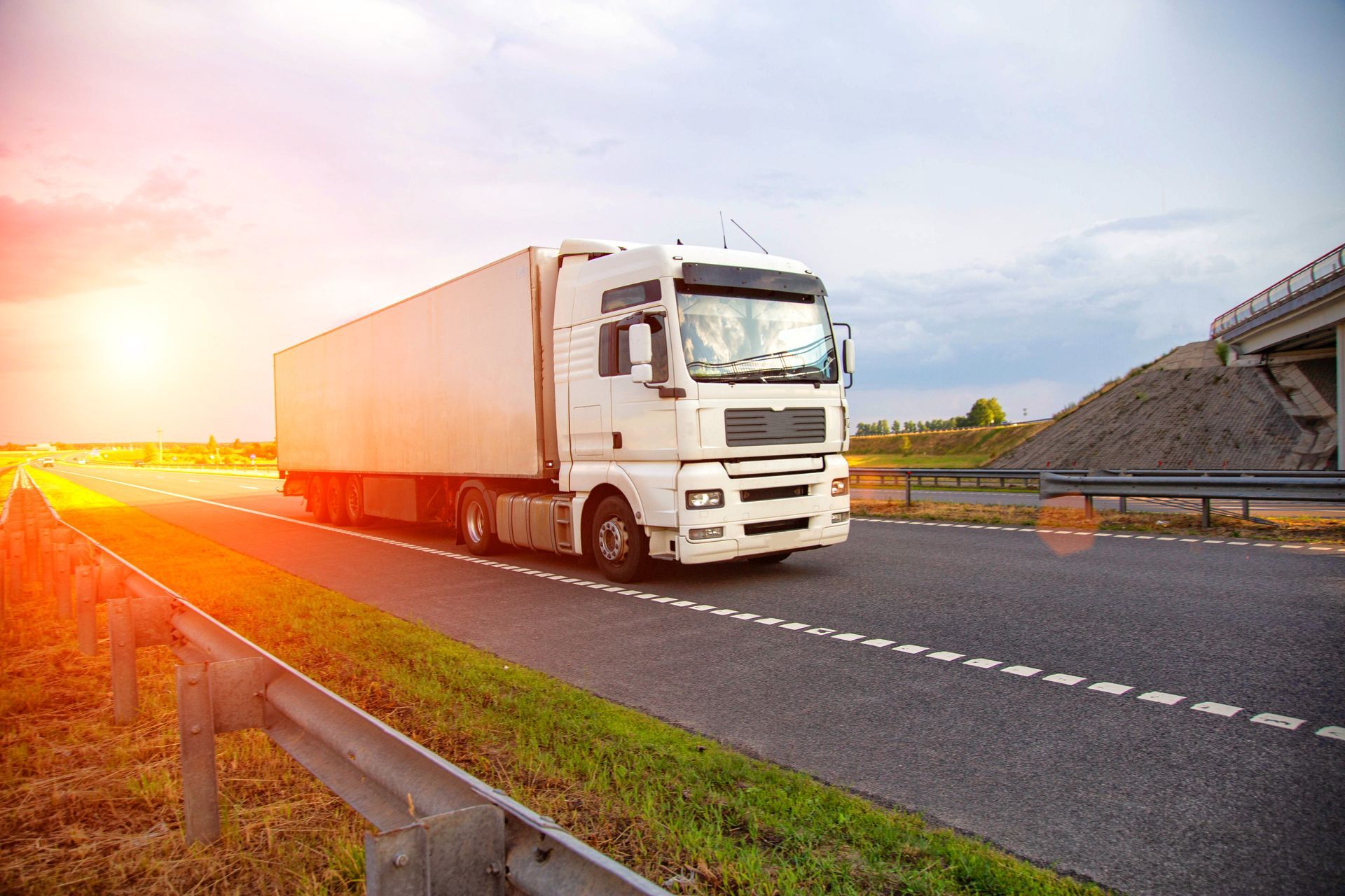 A refrigerated truck.