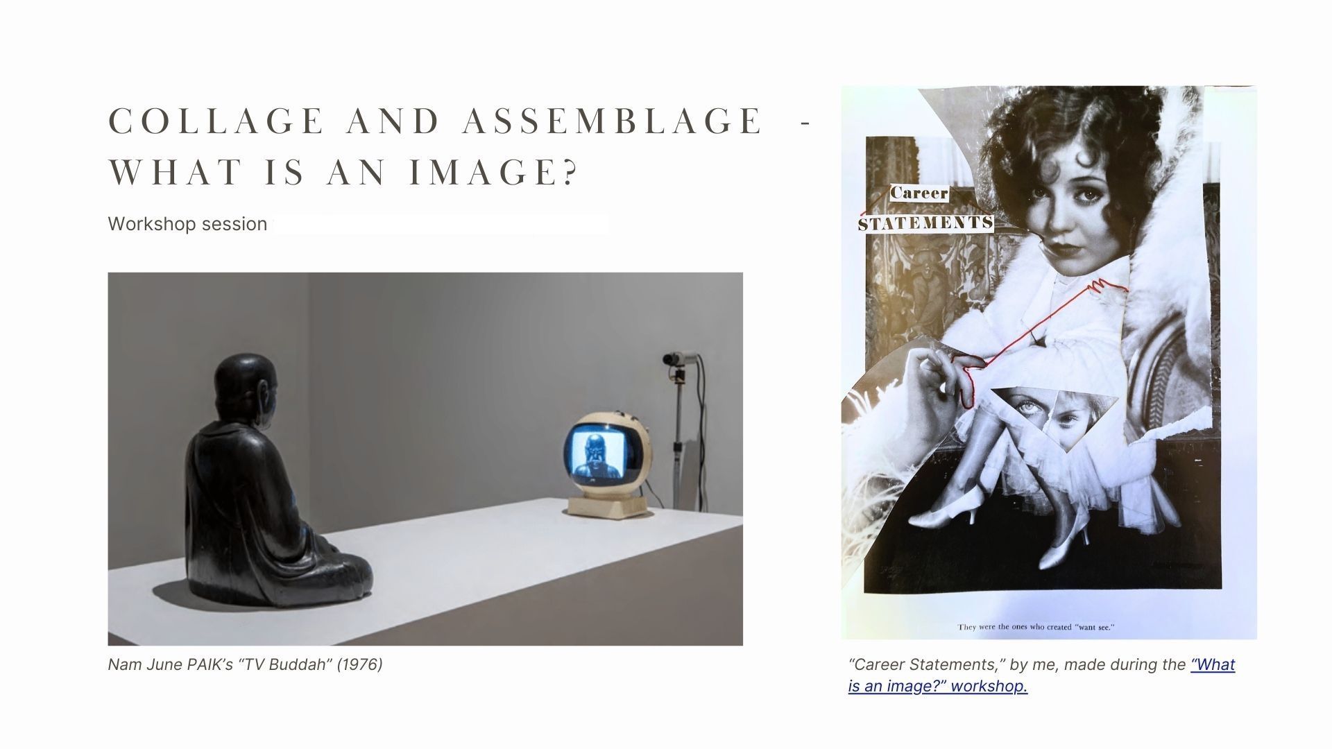 From what is an image theory & practice session, Graduate Diploma, collage 