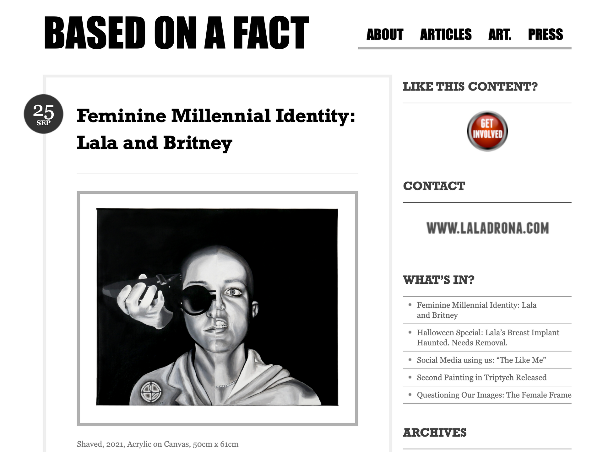 Cover image on Basedonafact.com a blog by Lala Drona