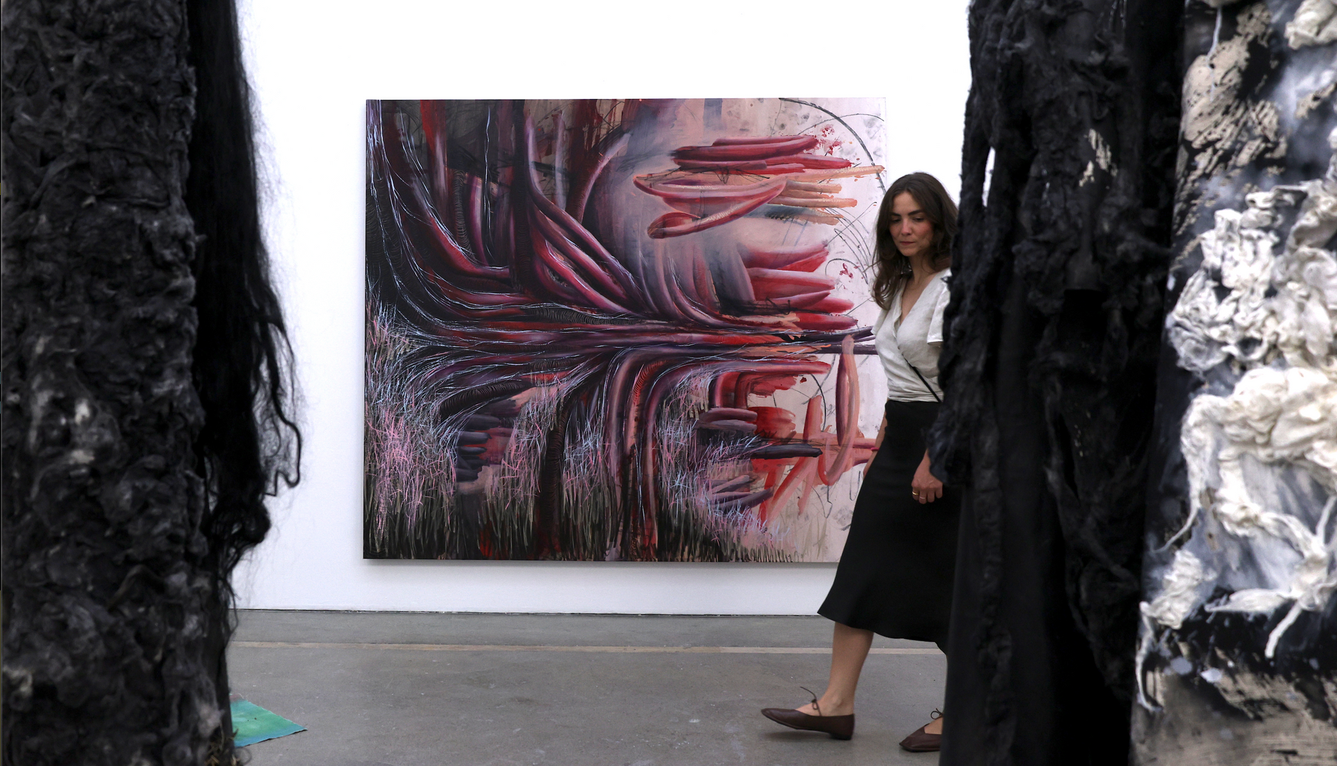 RCA Degree show 2025 pink abstract painting by Lala Drona