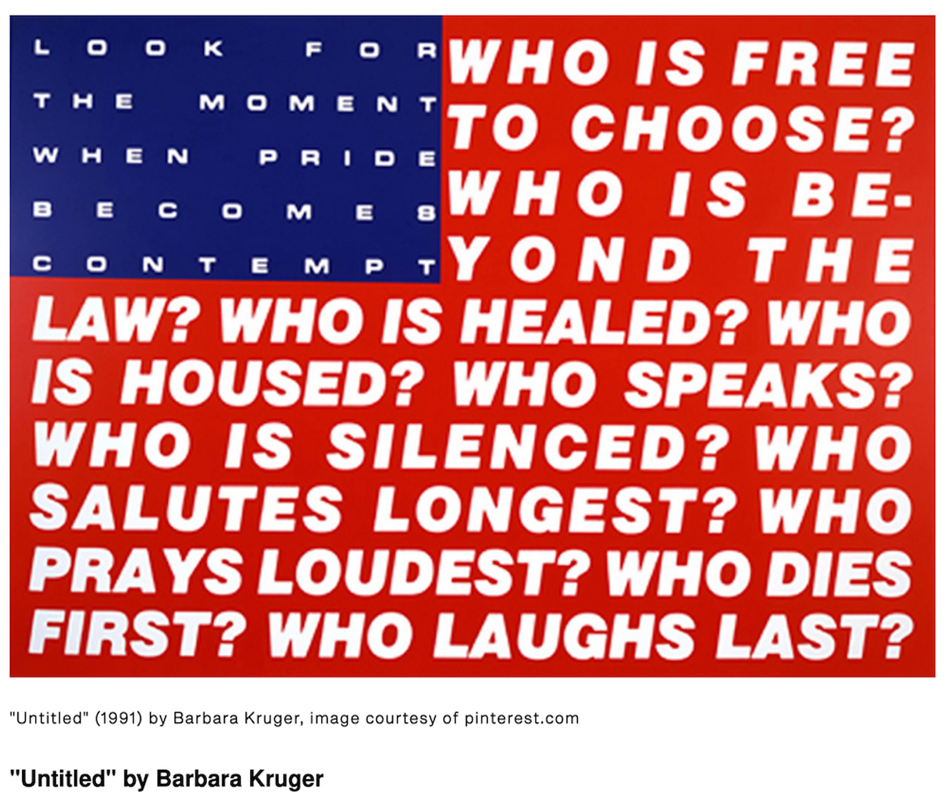 Barbara Kruger Flag