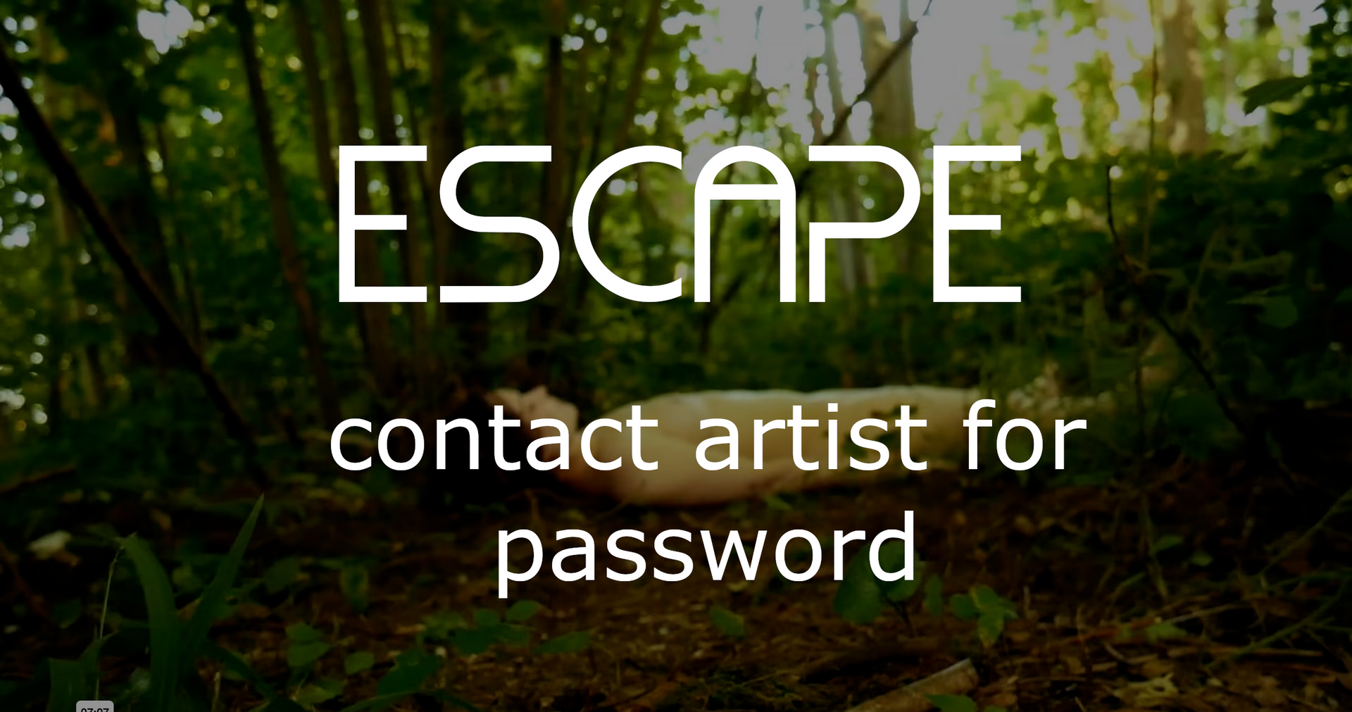 Art video escape by Lala Drona requiring password