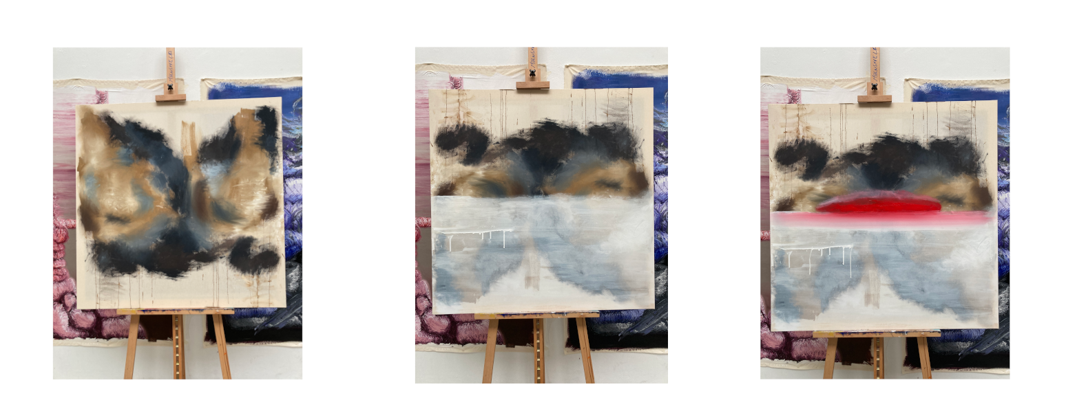 Lala Dron's process of taking care while painting