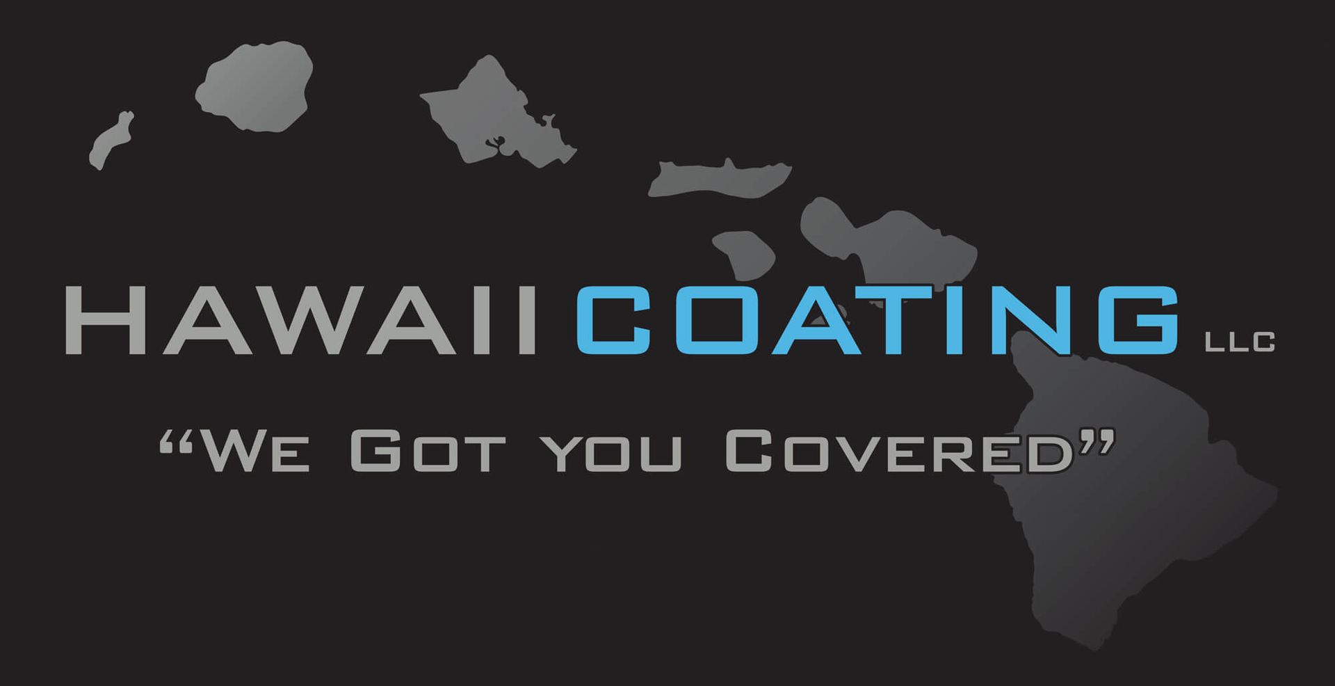Hawaii Coating LLC logo on dark background with island silhouette and tagline “We Got You Covered”