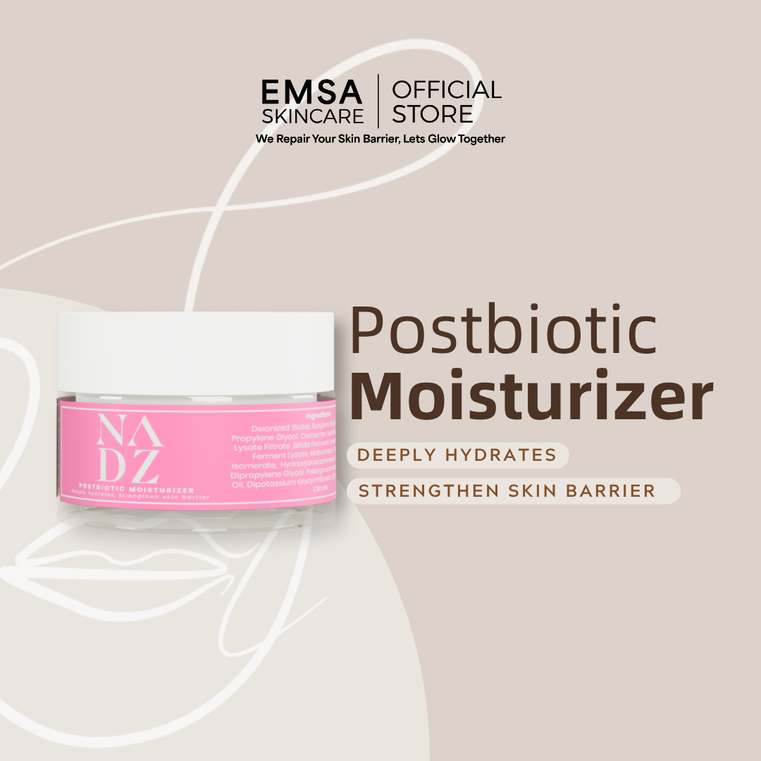 NADZ Postbiotic Moisturizer | Krim Gel Melembap & Menguatkan Kulit | Hydrating & Skin Barrier Support Gel Cream