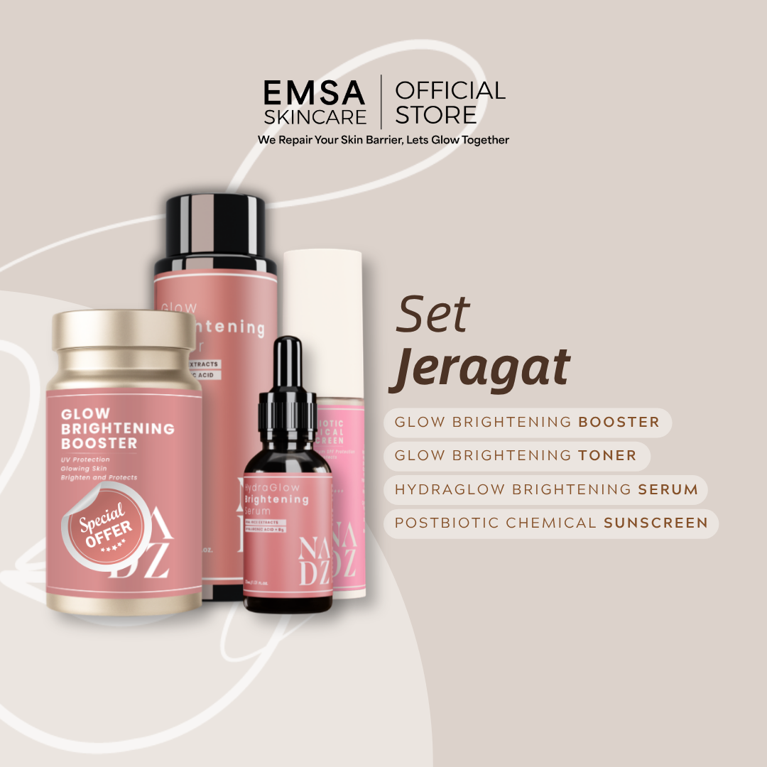 Set Jeragat NADZ | Pudarkan jeragat & cerahkan kulit dengan toner, serum, sunscreen & tablet