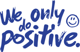 Blue text on white background: